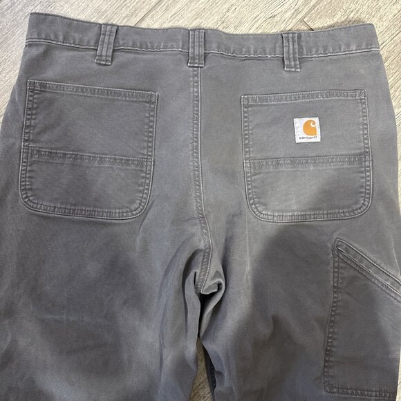 NICE Carhartt Men's 38x30 Relaxed Fit Workwear Carpenter Cargo 14806 Gray Pants - Picture 7 of 7